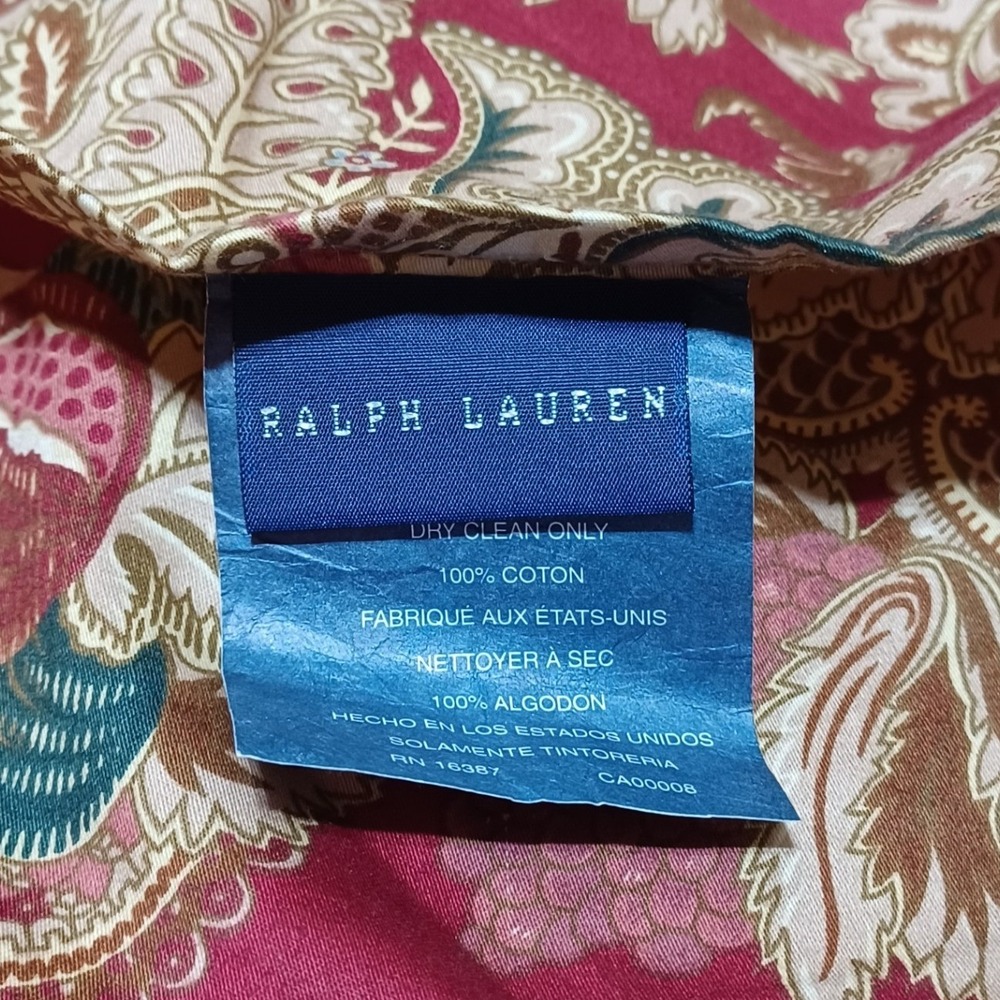 Ralph Lauren Jardiniere Euro Ruffle Sham Paisley 100% Cotton Classic Heritage - Picture 3 of 4